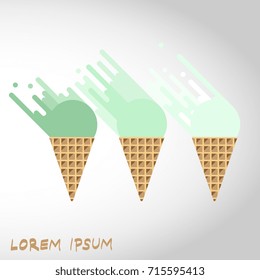 Ice cream flat logo. Vector illustration