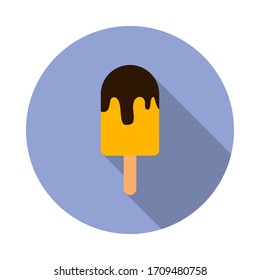 ice cream flat long shadow icon. Simple color vector of summer icons for ui and ux, website or mobile application