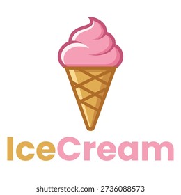 ice cream flat minimalist logo design