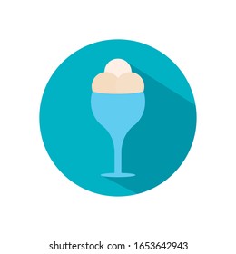 Ice cream flat style icon design, Sweet dessert food flavor scoop summer dairy and tasty Vector illustration