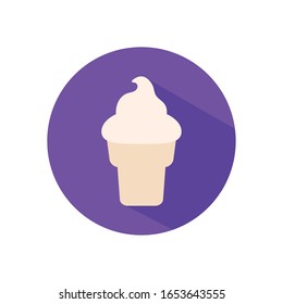 Icono de diseño de crema plana de helado, lechería de verano de sabor dulce de postre y sabrosa ilustración vectorial