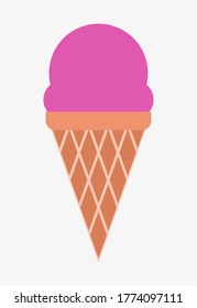 Ice cream in flat style isolated on white background. Icecream vector illustration.