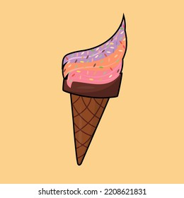 Ice cream Flat style Vector art illustration graphics