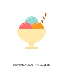 Ice cream flat, sweet food icon, vector illustration isolated on white background