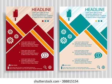 Ice cream flat symbol modern flyer, brochure vector template.