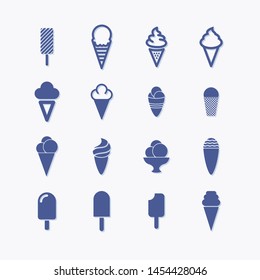 ice cream flat vector graphic icon set for web