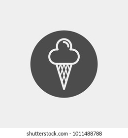 Ice cream flat vector icon. Cream flat vector icon