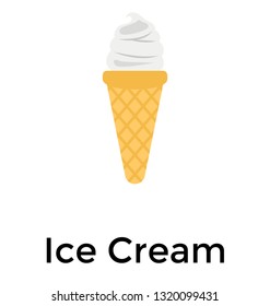 Ice cream flat vector icon 