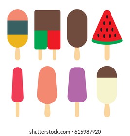 Ice cream flat vector icons