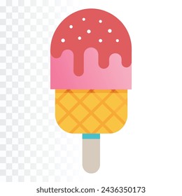 Ice cream flat vector illustration on transparent background