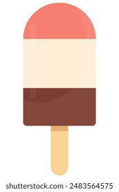 Ice cream flat vector illustration isolated on white background.