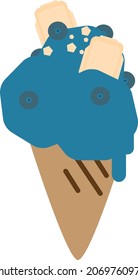 Ice cream flavor: chocolate, mint, blueberry, vanilla, orange
