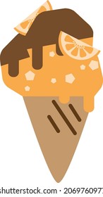 Ice cream flavor: chocolate, mint, blueberry, vanilla, orange