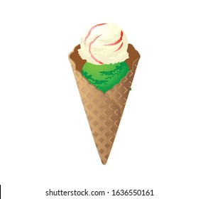 ice cream with flavor variants vector illustration 