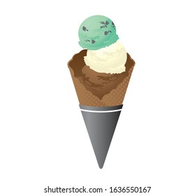 ice cream with flavor variants vector illustration 