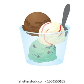 ice cream with flavor variants vector illustration 