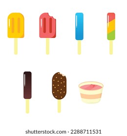 diseño de objetos de sabores de helados