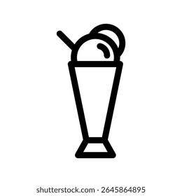 Símbolo de estilo de línea de Vector de bebida fresca