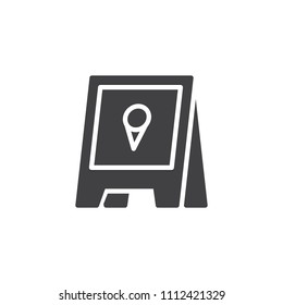Ice cream floor sign vector icon. filled flat sign for mobile concept and web design. ice cream billboard simple solid icon. Symbol, logo illustration. Pixel perfect vector graphics