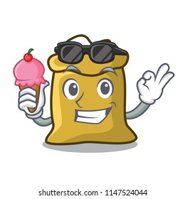 With ice cream flour character cartoon style