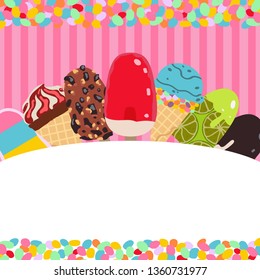 ice cream flyer vector