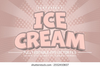 Ice cream font Text effect editable	