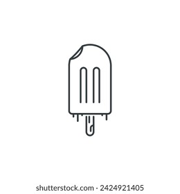 Ice, cream, food, cafe, sweet, snack icon, vector illustration