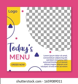 Ice Cream, Food and cakes social media post template banner ad.