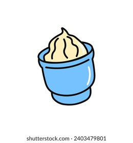 Ice cream of food colorful set. This image brings the joy of sweet delicacies to life, with intricate design work enhancing the allure of a mouthwatering ice cream in a cup. Vector illustration.