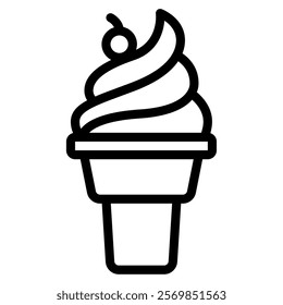 Ice Cream food and culinary icon illustration