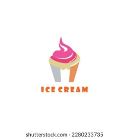 ice cream food and drink logo abstract vector illustration design