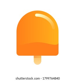 Ice Cream Food Icon in Flat Icon Style with Gradient Orange Color for Restaurant Menu or Food Apps