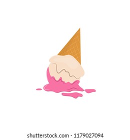 Ice cream. Food. The ice cream melted away