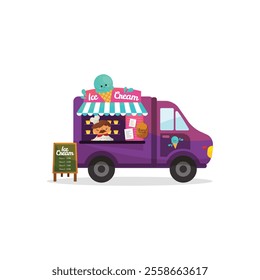 Ice cream Food Truck Logo Template Stock Vector - Illustration.