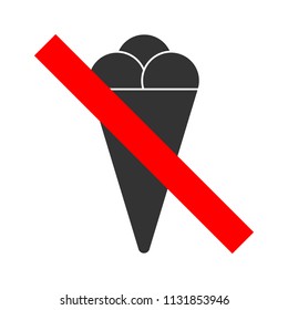 ICE CREAM FORBIDDEN sign. Vector.