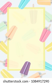 Ice cream frame. Illustration vector.