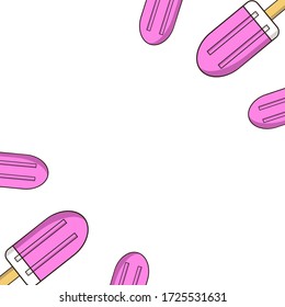 Ice cream frame template illustration.