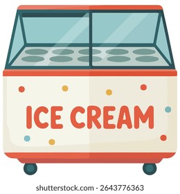 Ice cream freezer appliance isolated vector illustration on white background