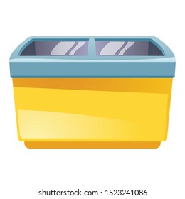 Ice cream freezer icon. Cartoon of ice cream freezer vector icon for web design isolated on white background