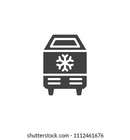 Ice cream freezer vector icon. filled flat sign for mobile concept and web design. Freezer box simple solid icon. Symbol, logo illustration. Pixel perfect vector graphics