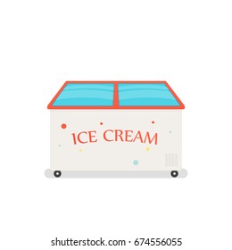 ice cream freezer. Vector illustration isolated on white background