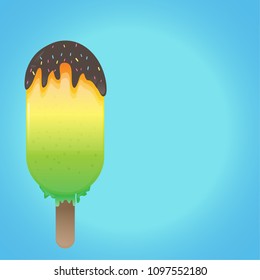 Ice cream fresh fruit, lemon lime orange pie apples with topping and chocolate