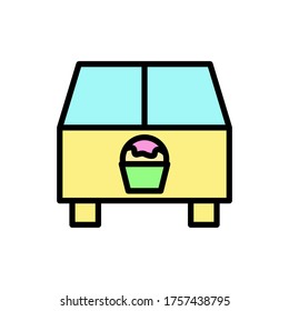 Ice cream, fridge icon. Simple color with outline vector elements of freeze sweet icons for ui and ux, website or mobile application