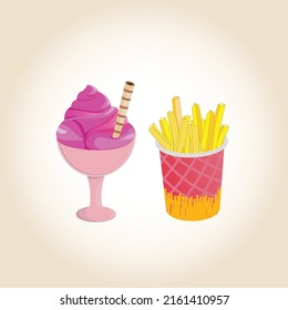 Ice cream fries, Fast food