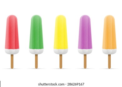 ice cream frozen juice on stick vector illustration isolated on white background
