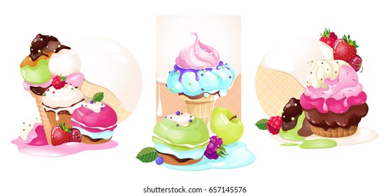 ice cream with fruit