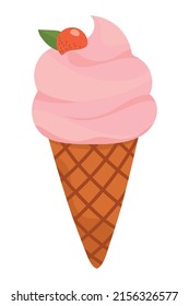 ice cream with fruit icon isolated