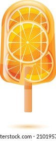 Ice cream fruit ice, orange, EPS 10