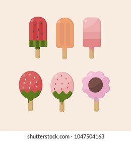 Ice cream fruit. Vector drawing