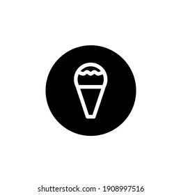 Ice Cream Funnel Icon In Round Black Style. Vector